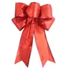 Colgante de Lazo Grande Rojo y Dorado de Navidad de 25 cm Decoración para Árbol de Navidad Arreglo Adornos Colgantes Suministros de Lazos de Navidad