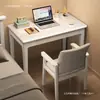 Mesa de madeira maciça com gaveta, pequena escrivaninha para computador adulto, mesa de estudo para estudantes, cadeira