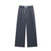 Zatrax2024 Nuevo Estilo Europeo y Americano Casual Combinable de Cintura Alta Adelgazantes con Cordones Doble Cintura Pantalones de Pierna Ancha
