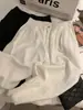 Vibras Elegantes y Relajadas, Lino Blanco Protector Solar, Caída Relajada, Pantalones de Pierna Ancha de Tiro Alto hasta el Suelo