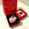 Dia dos Namorados Chinês Pingente Chaveiro Ouro Rosé com Conjunto de Certificado Charme de Bolsa Presente Corporativo Atacado