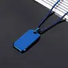 Colgante biselado personalizado de acero de titanio de alta gama europeo y americano transfronterizo para hombre, se puede grabar con logo, collar de acero inoxidable
