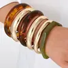 Accesorio transfronterizo de gran venta, producto nuevo: brazalete abierto de forma de ola irregular para mujer, conjunto de tres piezas personalizado y de moda de joyería para mujer
