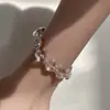 Novo Versátil Transparente Cristal de Amor Prata Contas Pulseira Simples Leve Luxo Nicho Temperamento Pulseira de Alta Qualidade