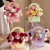 Caja de Empaque Personalizada para Flores Frescas Bolsa de Mano para Flores Materiales DIY Cesta para Arreglos Florales Caja de Flores de Mano para el Día del Maestro Caja de Regalo para Ramo