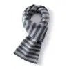 Bufanda Retro de Cachemira Pura con Rayas Blancas Otoño Invierno Calidez Protección contra el Frío Unisex Versátil Bufanda para el Cuello Bufanda Pequeña de Punto