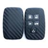 Funda de silicona para llave de coche Land Rover, plegable, con dos botones y diseño de fibra de carbono, para Range Rover Discoverer.