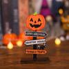 Decoración de manualidades de madera para Halloween calabaza calavera marca de madera fantasma creativo americano decoración de escritorio accesorios