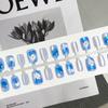 Nenúfares Azules Ojos de Gato Penetrantes de Hielo Usar una Flor de Loto Parche Pequeño Transparente para Uñas Arte de Uñas Mostrar Blanco Parche Transparente para Uñas 30 Piezas
