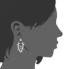 Pendientes de Imitación de Diamantes Transfronterizos Europeos y Americanos, Pendientes Largos de Moda y Creativos para Mujer, Clips para Orejas, Elegantes Pendientes de Tachuelas con Diamantes