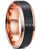 Anillo de Acero de Tungsteno 8 mm de Ancho Galvanizado Negro Mate Galvanizado Oro Rosa Anillo de Acero de Tungsteno para Hombre