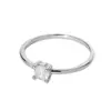 Anillo de diamante de trébol de cuatro hojas, estilo minimalista, adecuado para uso diario y para ir al trabajo, anillo articulado, diseño floral, diamante único, engaste de cuatro garras, anillo para el dedo índice