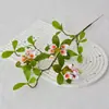 Reloj de Pared con Flores de Primavera en Isla Artificial Transfronteriza Estilo Ins Decoración de Muebles para Sala de Estar Ramas Falsas Jardín de Ingeniería Plantas Verdes Artificiales