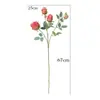 Flor artificial de alta qualidade com 4 cabeças de rosa montanha de neve, flor seca, decoração para casa, decoração, adereços de fotografia, decoração, buquê de flores artificiais