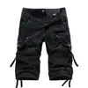 Venta al por mayor transfronteriza para jardín de infantes Pantalones cargo holgados de estilo coreano para hombre con múltiples bolsillos Pantalones de tres cuartos lavados de corte holgado