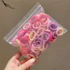 Elástico de cabelo para meninas, corda de cabelo, prendedor de cabelo, tamanho pequeno, elástico de cabelo, anel de toalha para bebê, não machuca o cabelo, elástico de cabelo, cor macaron, prendedor de cabelo