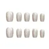 Branco Porcelana Outono Dourado Olho de Gato Textura de Alto Padrão Elegante Estilo Menina Estilo Senhora Madura Iluminador Arte de Unhas Estilo Curto 30-t Unhas Postiças