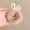 Anillo de pelo de peluche con orejas de gato de animal pequeño súper lindo, moda que combina con todo, otoño e invierno, nuevo anillo de salchicha de conejito, accesorios para el cabello para mujeres