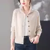 Cardigan de Cuello Semi Alto Estilo Old Money para Mujer Otoño/Invierno 2026 Nuevo Suéter de Punto Chaqueta Sensación de Alta Gama Top