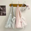 Bolso de Hombro Único para Mujer de Verano con Flor de Encaje Dulce Bolso Tote de Gran Capacidad Moderno para el Trabajo Casual Bolso de Mano Simple