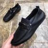 Novos Sapatos Masculinos Primavera 2026, Mocassins de Couro Genuíno, Solado Macio, Confortáveis, Respiráveis, Casuais Slip-On para Dirigir