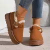 Botas de nieve gruesas antideslizantes para mujer, modelo de invierno nuevo, parte superior de cuero, engrosadas, que aumentan la altura, impermeables, a prueba de frío, zapatos de algodón, comercio exterior transfronterizo europeo y americano