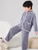 Pijama para Niños Otoño e Invierno Nueva Ropa de Casa Infantil Forro Polar y Engrosado Niños Medianos y Grandes Niñas Pequeñas Traje Térmico de Terciopelo Austriaco
