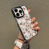 Estilo Delicado Pequeña Floral Fresa Funda de Teléfono de Cobertura Total Anti-Rayones Alta Transparencia TPU Funda Suave para Apple 15 Pro Max