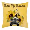 Funda de Almohada Vintage de Girasol de Amazon para Funda de Cojín de Sofá para el Hogar (No incluye inserción) Funda de Almohada Lumbar para Cama de Dormitorio Transfronteriza