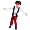 Roupas de Pirata Infantis para Halloween Fantasia Cosplay Piratas do Caribe Capitão Jack Roupas de Performance Fantasia