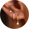 Aretes de Moda Elegantes Europeos y Americanos Transfronterizos de Venta Caliente de Latón Chapado en Oro Real de Alta Gama para Mujer, Juego de Aretes Combinables
