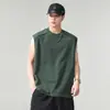 Chaleco Deportivo de Puro Algodón Estilo Americano para Hombre, Camiseta sin Mangas Holgada de Marca de Moda para Verano, Sudadera de Baloncesto y Fitness, Camiseta de Manga Corta