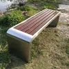 Silla de parque, banco exterior, asientos al aire libre, silla de parque de acero inoxidable, banco exterior, asientos de ocio, estructura de hierro