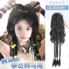 Peluca Cola de Caballo Alta Cascada con Mechas Clip para Cola de Caballo Trenza Cola de Caballo Semirrecogido Trenza Dopamina Horquilla Trenza Boxeadora Peluca