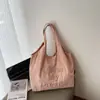 Bolsa Tote Bordada com Letra Estilo Coreano para Mulheres Nova Grande Capacidade Leve Tecido de Nylon Bolsa de Mão Casual Bolsa de Ombro Transversal