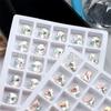 Nova unha jóias diamante conhaque branco multi-corte em forma de cristal mágico pontiagudo fundo nu diamante coringa broca de unhas atacado