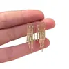 Brincos de Franja Metálica Estilo Retrô Francês Agulha de Prata, Design Moderno, Brincos de Nicho, Luxo Leve, Brincos de Alta Qualidade Atacado
