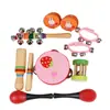 Instrumento de Percusión Log de Orff Set de 10 Piezas Instrumento Educativo de Madera Instrumento de Percusión para Educación Temprana Ayuda Didáctica Combinación