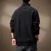 Sudadera de chenilla de cuello alto medio de alta gama para hombre, nueva colección Otoño 2026, chaqueta holgada de pana de manga larga de talla grande