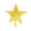 Estrela de cinco pontas para topo de árvore de Natal estrela de cinco pontas plástica com arame oco estrela de cinco pontas decoração de estrela de Natal exclusiva transfronteiriça