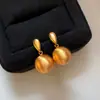 Pendientes de Bola Metálica Plateada Cepillada con Aguja de Plata 925 para Mujer 2026 Nuevo Estilo Pendientes de Botón de Lujo Ligero Joyería