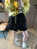 Moqie Fresca y Fresca Estilo Coreano Ballet Dulce Reductora de Edad Elástica Cintura Alta Volantes Esponjosa Pastel Mini Falda MQ1904