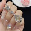 Zircón amarillo ganso corte estrella comparable a flor de hielo cubierta trasera en forma de gota anillo abierto temperamento de mujer colgante traje de aretes