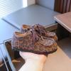 Zapatos de Cuero para Niños 2026 Primavera y Otoño Nuevo Estilo Casual Mocasines con Estampado de Leopardo para Niñas Zapatos Individuales con Cordones al Frente para Niñas Pequeñas Suela Suave