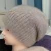 Gorro Holgado de Otoño e Invierno, Gorro Cálido de Punto Engrosado de Doble Capa para Mujer, Gorro Versátil de Gran Circunferencia de Cabeza, Gorro de Artista
