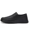 Zapatos de meter, zapatos casuales de cuero para hombre, zapatos formales de vestir para hombre, zapatos de trabajo de suela blanda, zapatos sin cordones para papás