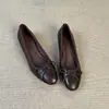 Versión de piel de oveja ~ Zapatos Mary Jane retro franceses de punta baja para mujer, con aumento interno de altura, punta redonda, adecuados para ir al trabajo y el uso diario