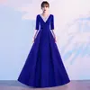 Vestido de Presentación Coral para Mujer, Vestido Largo Nuevo para Concurso Red-Song, Atuendo de Escenario para Recitación de Poesía de Estudiante Universitario