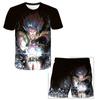 Patrón de Dragon Ball Impresión 3D Transfronterizo Nuevo Traje Casual para Niños Camiseta y Pantalón Corto Traje Venta Directa de Fábrica Suministro