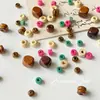 Versátiles Pulseras de Madera Maciza con Cuentas Retro Cuentas Sueltas Material para Collar Pulsera Hecho a Mano Cuentas Espaciadoras Accesorios de Joyería